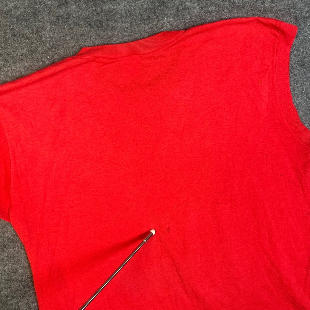 Vintage 80s Save Earth Beach Ocean Forest Muscle Shirt Red Graphic Tee Large - Picture 4 of 15